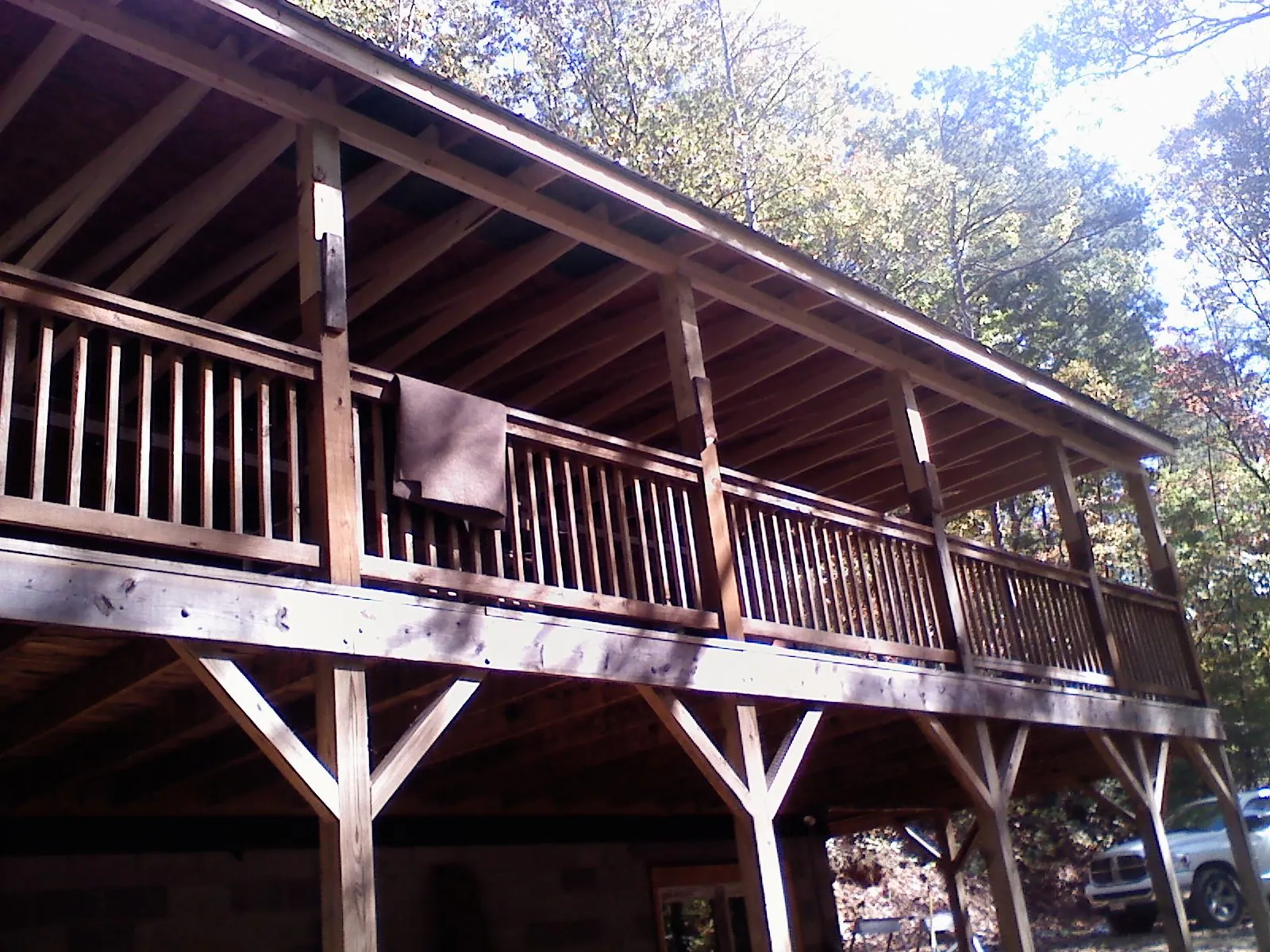 Timber framing under a new elevated porch and deck — Roof Leak Repair in Pawtucket by Roofing Brothers